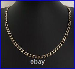 9ct GOLD SQUARE CURB CHAIN 375 GENTS LADIES 20 SOLID LINK NECKLACE