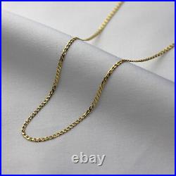 9ct Gold 1.3mm Faceted Flat Curb Chain Necklace 18 24 Inches