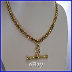 9ct Gold 15.5 Double Albert and T-Bar Chain