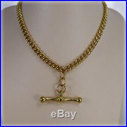 9ct Gold 15.5 Double Albert and T-Bar Chain