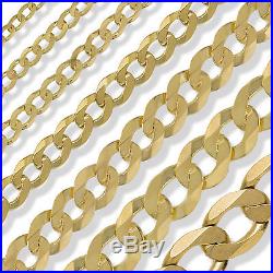 9ct Gold 16 18 20 22 24 English Rope Pow Belcher Curb Rolo Link Chain Free Box
