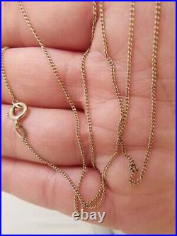 9ct Gold 18 Curb Chain Necklace 1.5g & Cross Pendant 1.1g Total 2.6g Hallmarked