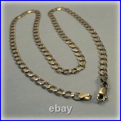 9ct Gold 18 Flat Curb Link Chain, 4mm width, 6.5gms, hallmark Sheffield