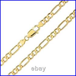 9ct Gold 18 inch Figaro Chain Necklace 5mm Width UK Hallmarked