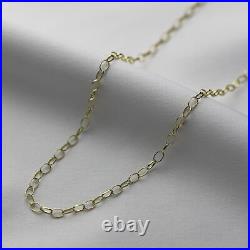 9ct Gold 2.65mm Oval Belcher Chain Necklace 18 22 inches