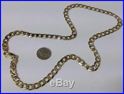 9ct Gold 21'' Large Heavy Curb Chain Necklace 30+ Grams