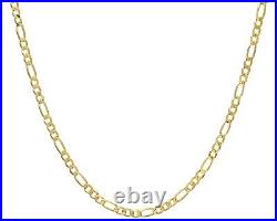 9ct Gold 22 inch Figaro Chain / Necklace 4mm Width UK Hallmarked