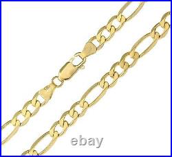 9ct Gold 22 inch Figaro Chain / Necklace 4mm Width UK Hallmarked