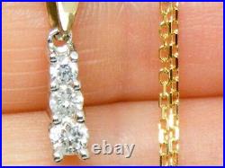 9ct Gold 375 0.25ct Diamond Pendant & Cable Link 22 Hallmarked Chain Necklace