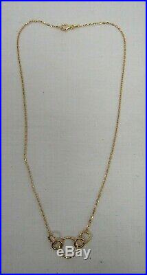 9ct Gold 375 Hallmarked Chain Necklace Linked Circles 2.5g BST C1