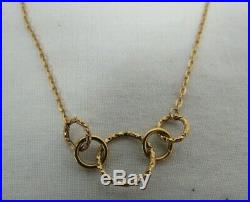 9ct Gold 375 Hallmarked Chain Necklace Linked Circles 2.5g BST C1