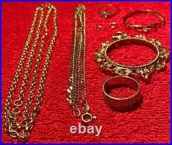 9ct Gold 375 Jewellery Scrap Or Wear, Job lot Gold, Chains, Ring, Gold