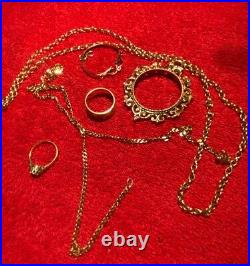 9ct Gold 375 Jewellery Scrap Or Wear, Job lot Gold, Chains, Ring, Gold