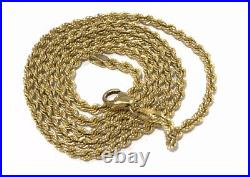 9ct Gold 3mm Rope Chain 24 Inches Long Hallmarked Gift Boxed