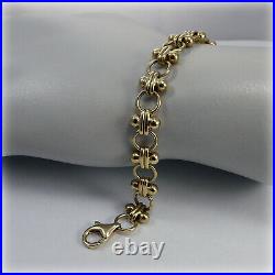 9ct Gold 7 inch Circles Bracelet