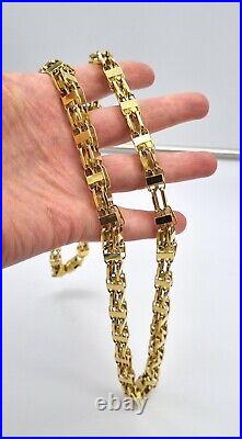 9ct Gold 9mm Cage Link Chain/Necklace