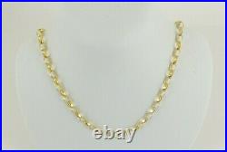 9ct Gold Belcher Chain Round Solid Link Necklace Hallmarked 7.9 grams 23'