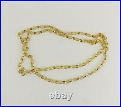 9ct Gold Belcher Chain Round Solid Link Necklace Hallmarked 7.9 grams 23'