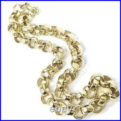 9ct Gold Belcher Chain Solid 26 Inch Heavy Patterned Polished Yellow 146.5g