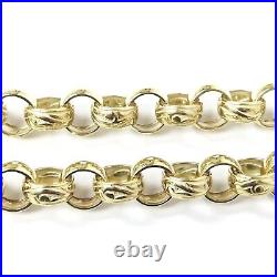 9ct Gold Belcher Chain Solid 26 Inch Heavy Patterned Polished Yellow 146.5g