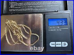9ct Gold Box link Chain 48cm Long 4.33g