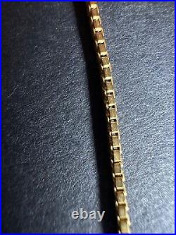9ct Gold Box link Chain 48cm Long 4.33g