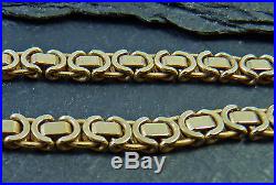 9ct Gold Byzantine Link Chain Necklace 18 inch 9K 22g