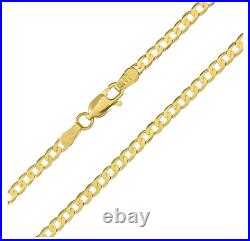 9ct Gold CURB Chain 2MM 16 18 20 inch Solid 9ct Yellow Gold