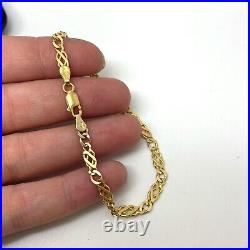 9ct Gold Celtic Twist Bracelet 9k Yellow Gold Hallmarked Knot Style Links 18cm