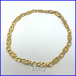 9ct Gold Celtic Twist Bracelet 9k Yellow Gold Hallmarked Knot Style Links 18cm