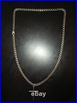 9ct Gold Chain 32inch With Cross 33.7g