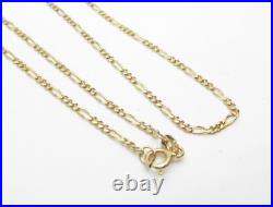 9ct Gold Chain Figaro Link Hallmarked 2.9 grams 17 1/2 Gift Box