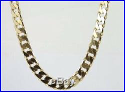 9ct Gold Chain Flat Curb Necklace Mens/Ladies Solid 375 Heavy Chunky 43. G 22