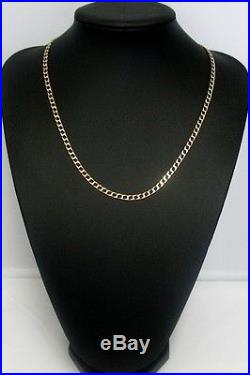 9ct Gold Chain, Hallmarked Thin Gold Curb Chain, Length 22.5 Inches