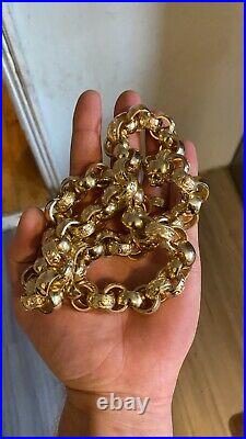 9ct Gold Chain Huge Heavy Chunky Belcher Fully Hallmarks 28 Inch 378g