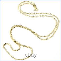 9ct Gold Chain Singapore Style Twist Links New 1.5mm Wide 24 22 20 18 16