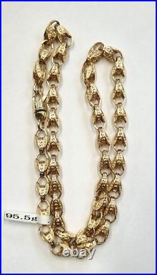 9ct Gold Chain Tulip'Patterned' Link Chain 95.5 grams