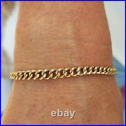 9ct Gold Chunky vintage Albert Chain Bracelet 7.5 INCHES Long Stunning
