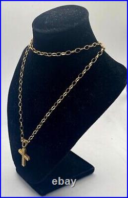 9ct Gold Cross And Chain 8.24g