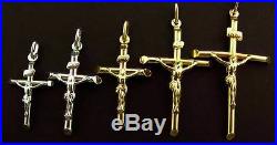 9ct Gold Cross Crucifix Jesus Rosary Solid Hallmarked Pendant Chain Gift Box