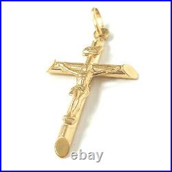 9ct Gold Crucifix Pendant Jesus Cross NEW Yellow Gold Hallmarked 1.6g