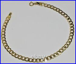 9ct Gold Curb Bracelet 7.5 inch 3MM Width Solid 9K Gold