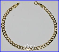 9ct Gold Curb Bracelet Ladies 7.5 inch 4MM Width Solid 9K Gold