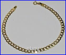 9ct Gold Curb Bracelet Ladies 7.5 inch 4MM Width Solid 9K Gold