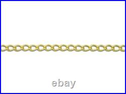 9ct Gold Curb Chain 1.5mm Solid Curb Link Pendant Necklace Hallmark