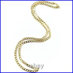 9ct Gold Curb Chain 20 Inch Solid Yellow Hallmarked 3.8mm Wide 9.5g