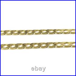 9ct Gold Curb Chain 20 Inch Solid Yellow Hallmarked 3.8mm Wide 9.5g