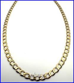 9ct Gold Curb Chain 9K Gold 20 Inch Mens Curb Chain 4mm Heavy Gents Curb Chain