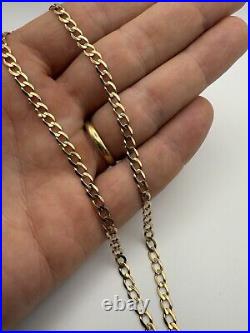 9ct Gold Curb Chain 9K Gold 20 Inch Mens Curb Chain 4mm Heavy Gents Curb Chain