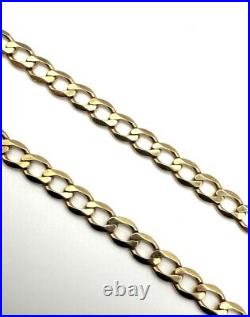 9ct Gold Curb Chain 9K Gold 20 Inch Mens Curb Chain 4mm Heavy Gents Curb Chain